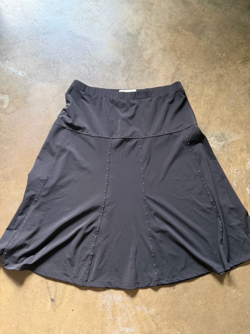 Michael Kors Black A-Line Skirt with Stud Trim